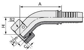 20541 45° Metric Female 24° Cone Hydraulic Hose Fitting Metric Hydraulic Fittings Manufacturer Hydraulic Fittings Parker