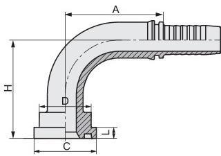 Made in China Stainless Steel SAE 90° Elbow Flange 6000 Psi Hydraulic Hose Connector Factory