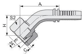 Μετρική γυναίκα 24 μοίρες Κωνός O-ring L.T Υδραυλική εγκατάσταση γρήγορη και εύκολη εγκατάσταση