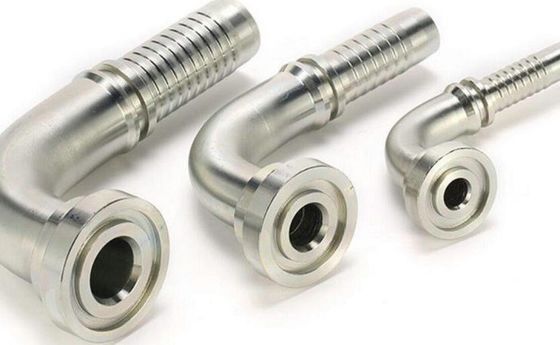 Χάλυβα από ανοξείδωτο χάλυβα SAE 90 deg Elbow Flange 6000 Psi Hydraulic Hose Connector Εξαγωγέας
